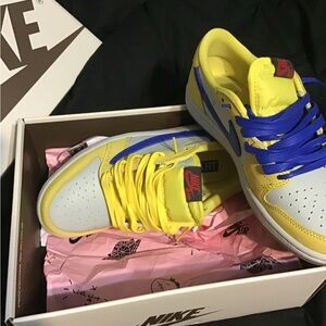 Yellow and Blue Travis Scott Sneakers
